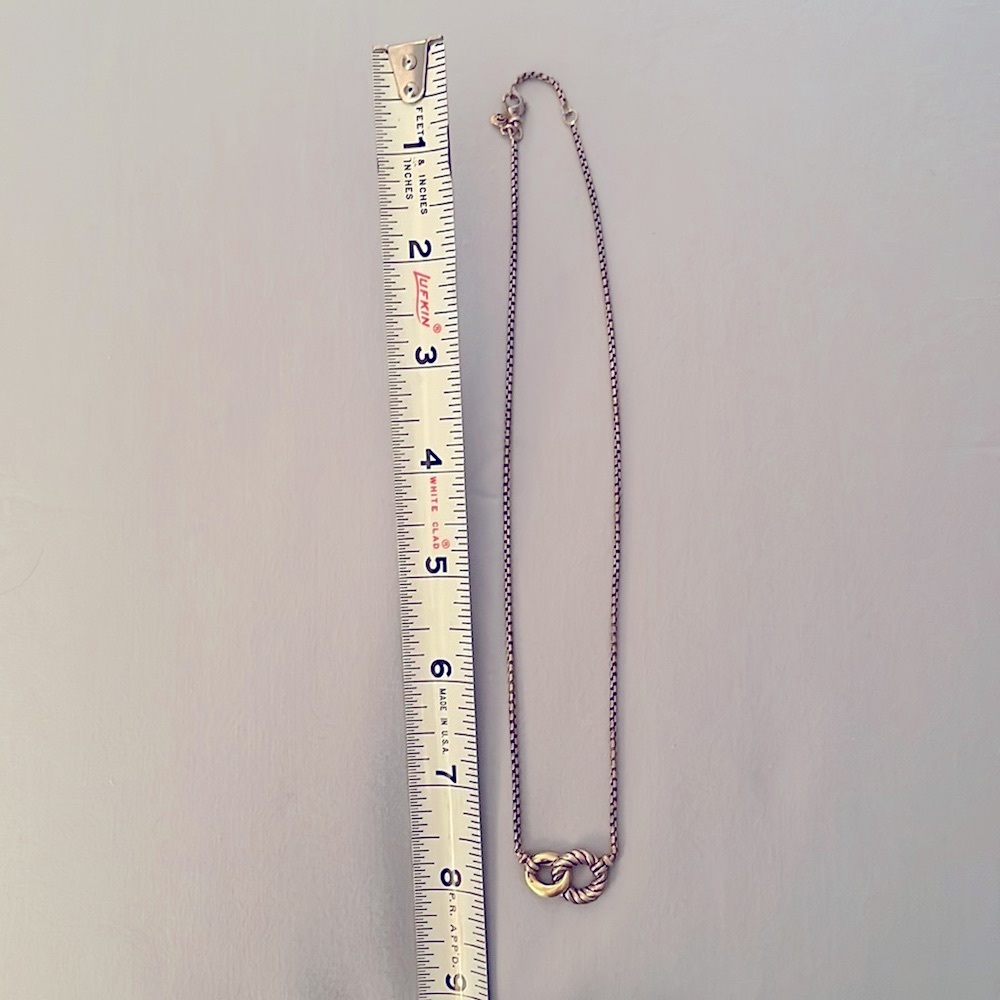Belmont curb link necklace in sterling silver with 18k yellow gold - Picture 3 of 3